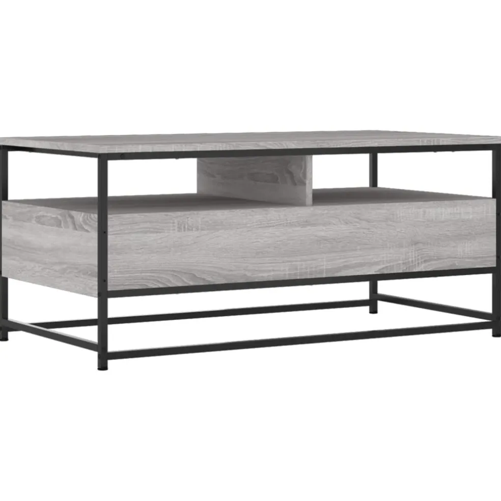 vidaXL Salontafel Grijs Sonoma 100 x 51 x 45 cm Bewerkt hout