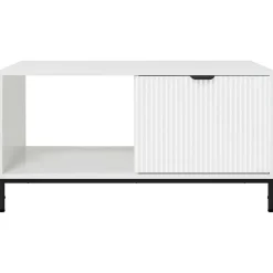 vidaXL Salontafel Hoogglans wit 90 x 49 x 46 cm Bewerkt hout