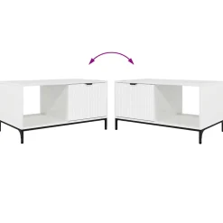 vidaXL Salontafel Hoogglans wit 90 x 49 x 46 cm Bewerkt hout