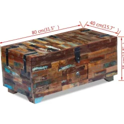 vidaXL Salontafel kist 80x40x35 cm massief gerecycled hout
