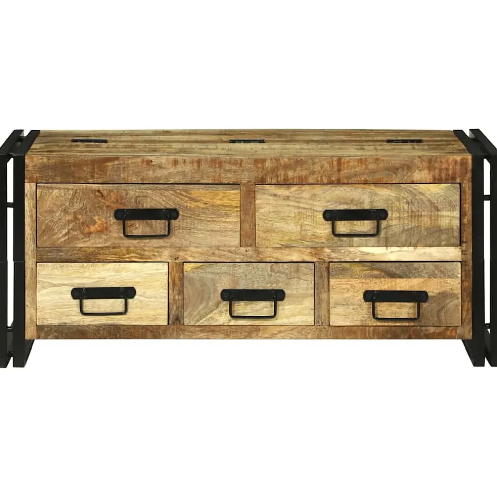 vidaXL Salontafel met lade Bruin 90 x 50 x 38 cm Massief Mango Hout