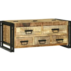 vidaXL Salontafel met lade Bruin 90 x 50 x 38 cm Massief Mango Hout