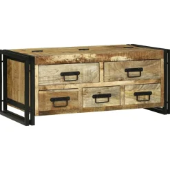 vidaXL Salontafel met lade Bruin 90 x 50 x 38 cm Massief Mango Hout