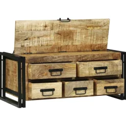 vidaXL Salontafel met lade Bruin 90 x 50 x 38 cm Massief Mango Hout
