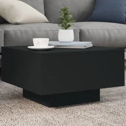 vidaXL Salontafel met LED-verlichting 55x55x31 cm zwart