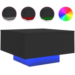 vidaXL Salontafel met LED-verlichting 55x55x31 cm zwart