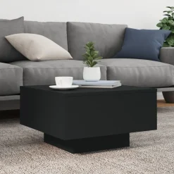 vidaXL Salontafel met LED-verlichting 55x55x31 cm zwart