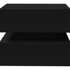 vidaXL Salontafel met LED-verlichting 50x50x40 cm zwart