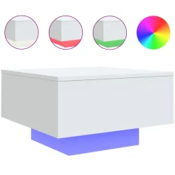 vidaXL Salontafel met LED-verlichting 55x55x31 cm wit