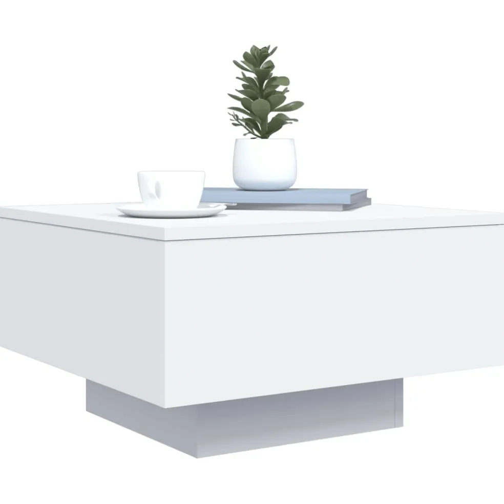 vidaXL Salontafel met LED-verlichting 55x55x31 cm wit
