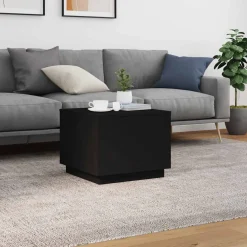 vidaXL Salontafel met LED-verlichting 50x50x40 cm zwart