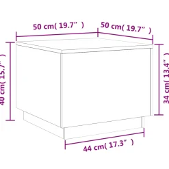 vidaXL Salontafel met LED-verlichting 50x50x40 cm zwart