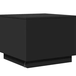 vidaXL Salontafel met LED-verlichting 50x50x40 cm zwart