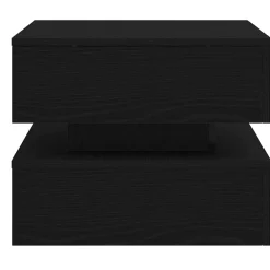 vidaXL Salontafel met LED-verlichting 50x50x40 cm zwart eikenkleurig