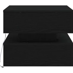vidaXL Salontafel met LED-verlichting 50x50x40 cm zwart eikenkleurig