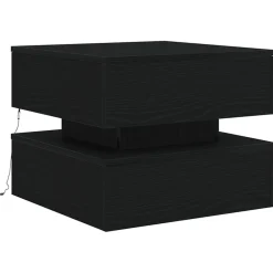 vidaXL Salontafel met LED-verlichting 50x50x40 cm zwart eikenkleurig