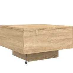 vidaXL Salontafel met LED-verlichting 55x55x31 cm sonoma eikenkleurig