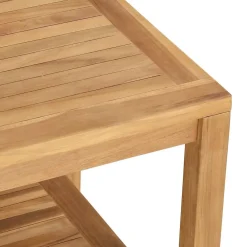 vidaXL Salontafel met opslag Bruin 45 x 45 x 45 cm Massief Teakhout