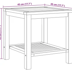 vidaXL Salontafel met opslag Bruin 45 x 45 x 45 cm Massief Teakhout