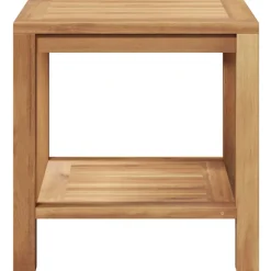 vidaXL Salontafel met opslag Bruin 45 x 45 x 45 cm Massief Teakhout