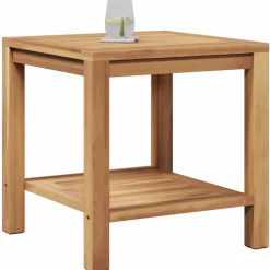 vidaXL Salontafel met opslag Bruin 45 x 45 x 45 cm Massief Teakhout