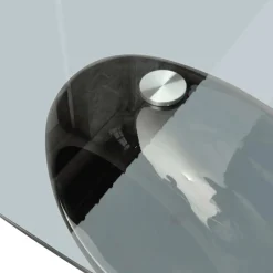 vidaXL Salontafel met ovale glazen tafelblad hoogglans zwart