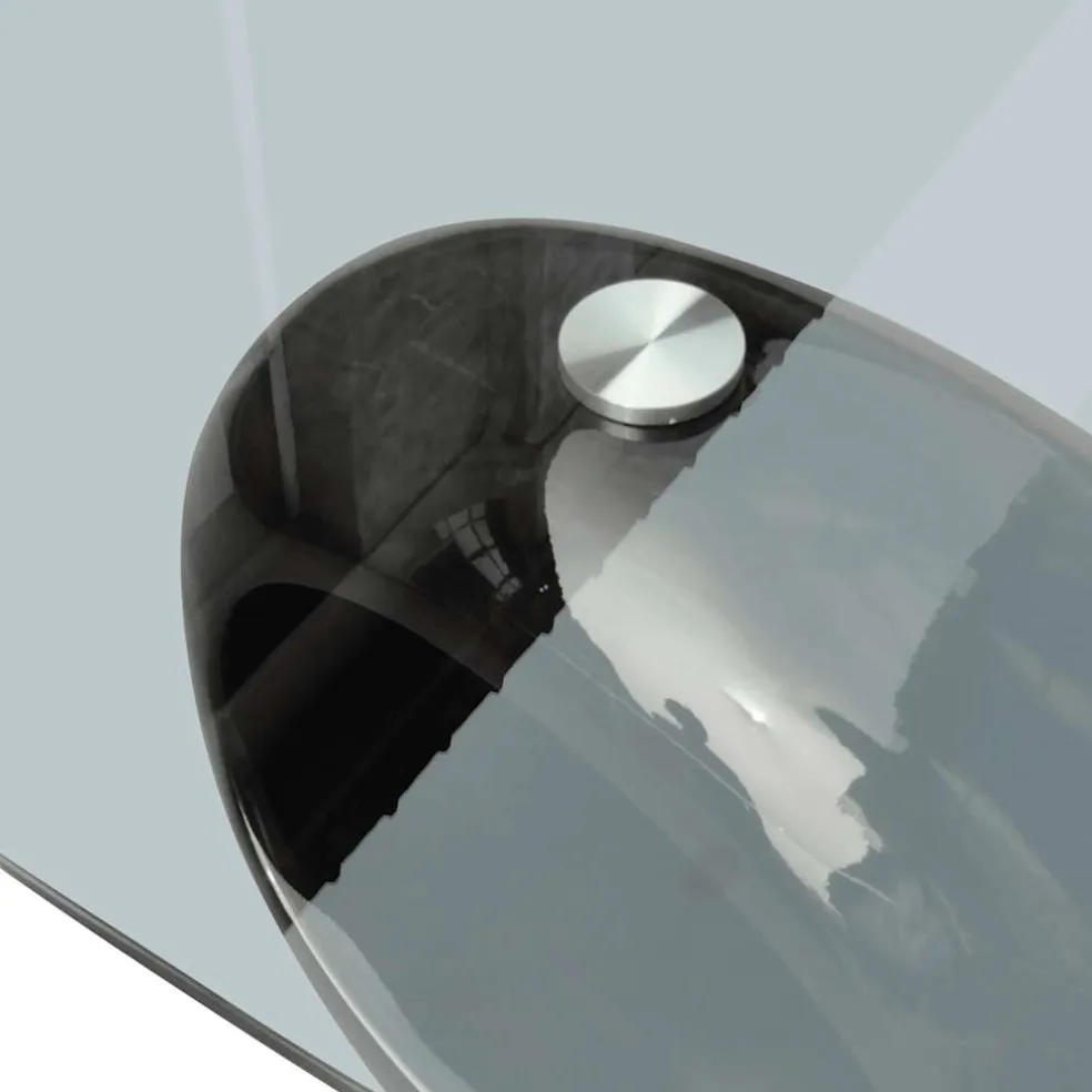 vidaXL Salontafel met ovale glazen tafelblad hoogglans zwart