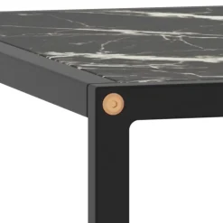 vidaXL Salontafel met zwart marmerglas 60x60x35 cm zwart