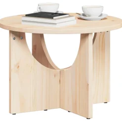 vidaXL Salontafel Naturel 50 x 50 x 35 cm Massief grenenhout
