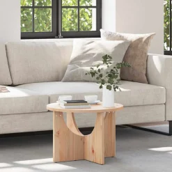 vidaXL Salontafel Naturel 50 x 50 x 35 cm Massief grenenhout