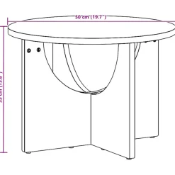 vidaXL Salontafel Naturel 50 x 50 x 35 cm Massief grenenhout