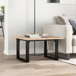 vidaXL Salontafel O-frame 70x70x40 cm massief grenenhout en staal