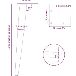 vidaXL Salontafelpoten conische vorm 4 st 30-31 cm staal zwart