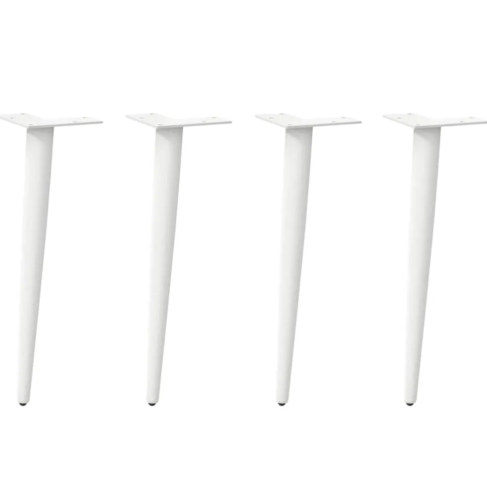 vidaXL Salontafelpoten conische vorm 4 st 30-31 cm staal wit