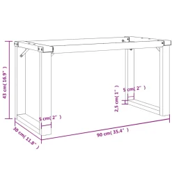vidaXL Salontafelpoten O-frame 90x30x43 cm staal