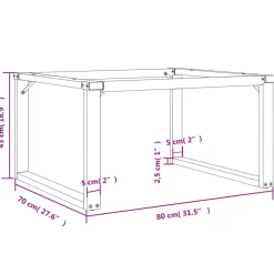 vidaXL Salontafelpoten O-frame 80x70x43 cm staal