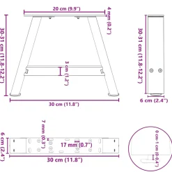 vidaXL Salontafelpoten 2 st A-vormig 30x(30-31) cm staal antraciet