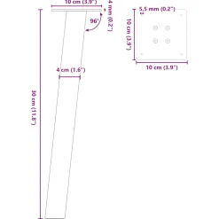 vidaXL Salontafelpoten 4 st 30 cm staal naturel