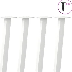 vidaXL Salontafelpoten 4 st 30 cm staal wit
