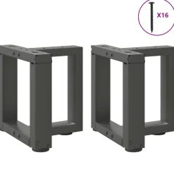 vidaXL Salontafelpoten 2 st T-vormig 30x25x(30-31) cm staal antraciet