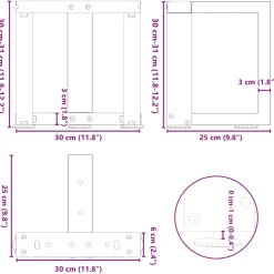 vidaXL Salontafelpoten 2 st T-vormig 30x25x(30-31) cm staal naturel