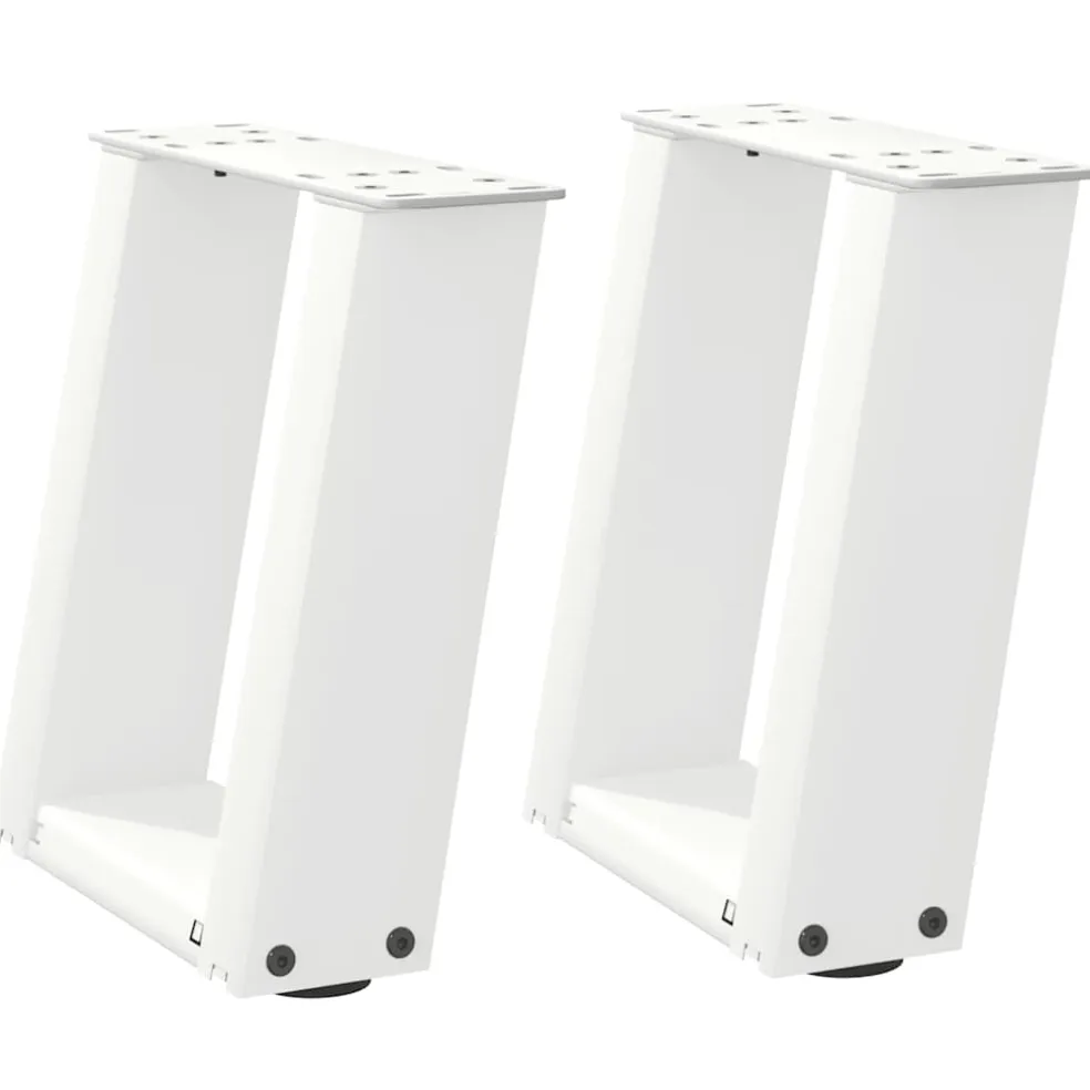 vidaXL Salontafelpoten 2 st U-vormig 30x(30-31) cm staal wit