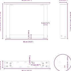 vidaXL Salontafelpoten 2 st U-vormig 40x(30-31) cm staal naturel