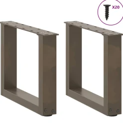 vidaXL Salontafelpoten 2 st U-vormig 40x(30-31) cm staal naturel