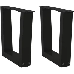 vidaXL Salontafelpoten 2 st V-vormig 30x(30-31,3) cm staal zwart