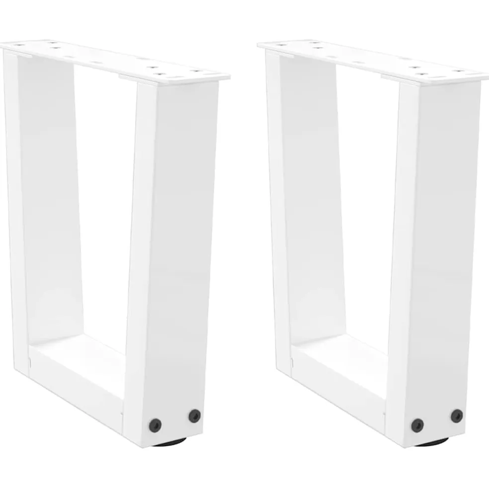 vidaXL Salontafelpoten 2 st V-vormig 30x(30-31,3) cm staal wit