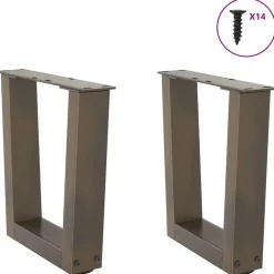 vidaXL Salontafelpoten 2 st V-vormig 30x(30-31,3) cm staal naturel