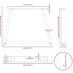 vidaXL Salontafelpoten 2 st V-vormig 40x(30-31,3) cm staal naturel