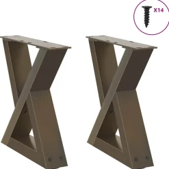 vidaXL Salontafelpoten 2 st 30x(30-31,3) cm staal naturel