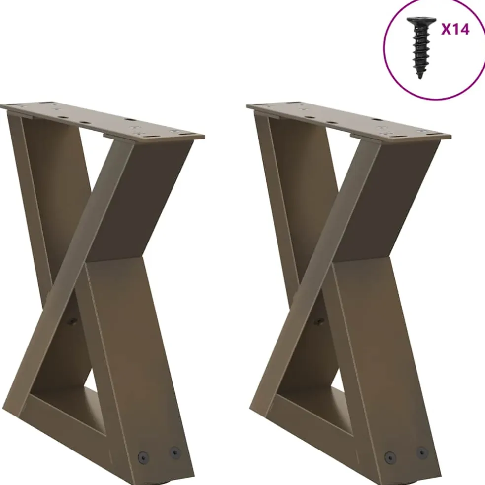 vidaXL Salontafelpoten 2 st 30x(30-31,3) cm staal naturel